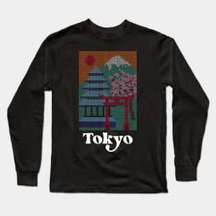 Tokyo City Cross Stitch Needlepoint and Craft Long Sleeve T-Shirt